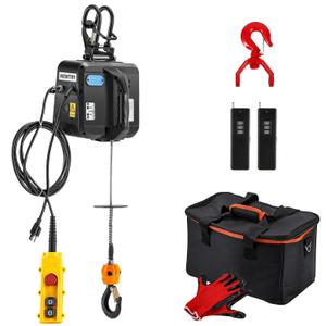 NEWTRY Electric Hoist PRO with Single/Double Hook, 1100lb Electric Winch 110v 120v, 2 Wireless Remote Control & Cable Remote Control for Garage, Warehouse, Factory