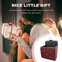 Car Vent Storage Organizer, Rhinestones Leather Air Vent Pocket, Bling Automotive Vent Pouch Box with Hook, Multipurpose Dashboard Air Vent Cell Phone Holder for Girl Women Red