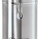 Oggi Stainless Steel Coffee Canister 62 fl oz - Airtight Clamp Lid, Clear See-Thru Top - Ideal for Coffee Bean Storage, Ground Coffee Storage, Kitchen Storage, Pantry Storage. Large Size 5" x 7.5". (Silver)