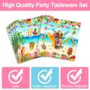 Hawaiian Flamingo Party Supplies Tableware Set - Tropical Luau Decorations Include Plates, Napkins, Cups, Cutlery, for Aloha Summer Beach Theme Party Supplies | Serves 24