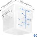 4 Pack Food Storage Containers with Blue Lids, 6.0 Qt - Square, Clear, Polycarbonate, for Restaurant Commercial Kitchen and Home party