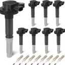 Set of 8 Ignition Coil Pack with 8 Spark Plugs Compatible with 2011 2012 2013 2014 2015 2016 Ford F-150 5L, Mustang 2011-2015 5.0L Replace DG542 UF622