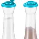 Baderke 2 Set Plastic Salt and Pepper Shakers Hourglass Salt and Pepper Shakers with Lids Large Covered for Camping Outdoor Lunch Home Kitchen Restaurant (Ocean Blue)