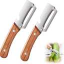 2PCS Multi-Functional Vegetable Peeler for Kitchen, Premium Vegetable Peeler with Wooden Handle and Bottle Opener, Multifunctional Vegetable Peelers Stainless Steel Blade Kitchen Tool