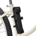 Retrospec Fortitude Folding Bike Lock - Heavy Duty Anti-Theft, 5mm Coated Steel Cut Resistant Bars, Disc Cylinder Pick Resistant Lock with 2 Rust Resistant Keys and Lock Carrier,Matte Black