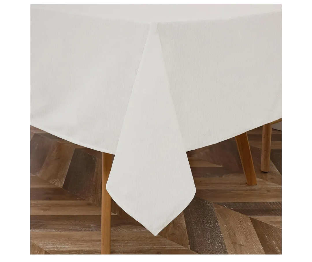 Majestic Giftware PVC Faux Leather Rectangle Tablecloths | (TCE37-54120) White Waterproof & Spill Proof Dining Table Cover | Decorative Washable Tablecloth for Home, Kitchen, Party (54X120)