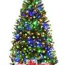 Goplus 4FT Pre-Lit Artificial Christmas Tree Auto-Spread/Close up Branches 11 Flash Modes with Multicolored 100 LED Lights & Metal Stand