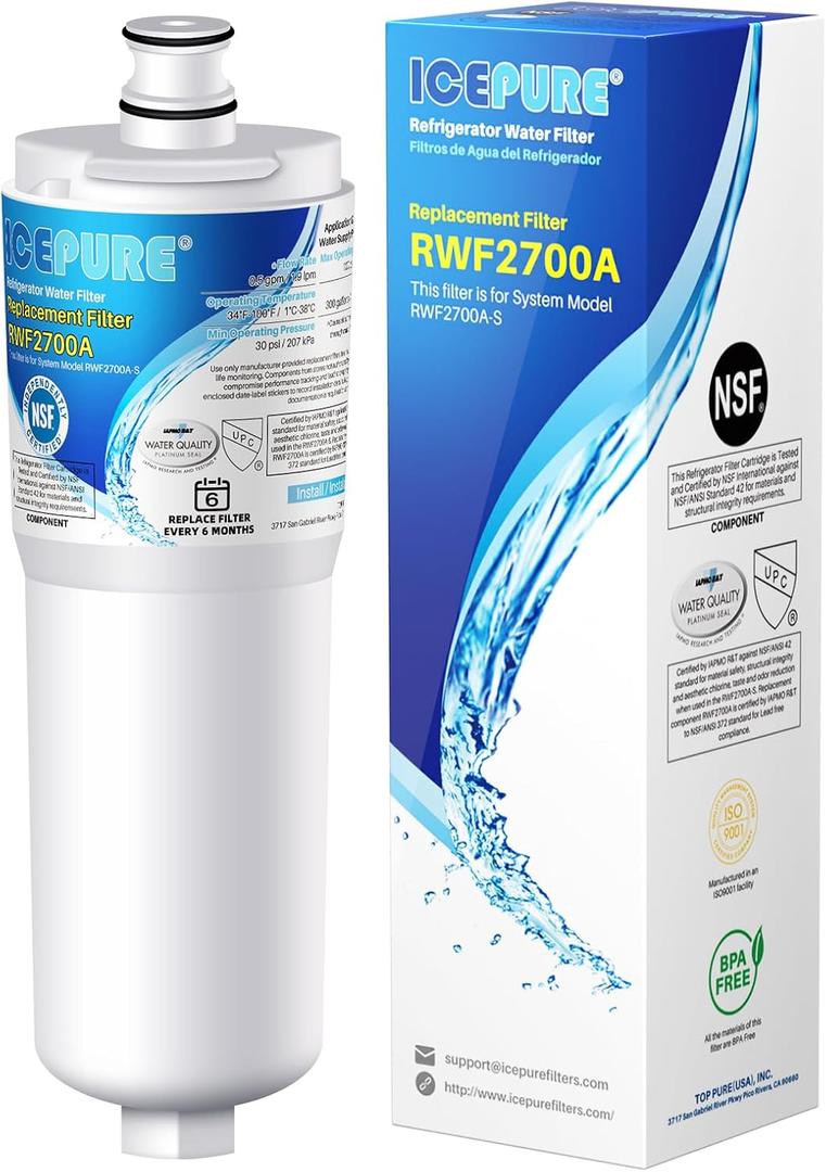 ICEPURE CS-52 Refrigerator Water Filter, Compatible with Bosch 640565, Whirlpool WHKF-R-PLUS, EVOLFLTR10, Cuno CS-52, CS-51, CS-450, CS-451, CS-452, CS-512, 5553629, 5586605, W1085590, 1 PACK