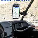 ZIDIYORUO UTV Phone Mount for 1.75"-2" Roll Bar, 360Rotation UTV Phone Holder with 8 Claws, Aluminum Alloy Heavy Duty Smartphone Holder Hang on to 4.7"-7.1" Devices for Polaris RZR/Can Am X3