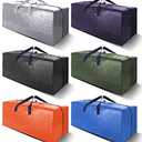 VELVETSURE Heavy Duty Extra Large Moving Bags W/Backpack Straps - Strong Handles & Zippers, Storage Totes For Space Saving, Fold Flat, Alternative to Box and Bin (Set of 6, Multicolor)