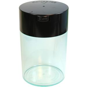 Coffeevac 1LB Patented Airtight Container with Degassing Valve | Multi-use Vacuum Container Works as Smell Proof Containers for Ground Coffee and Coffee Bean Containers. Black Cap and Clear Body