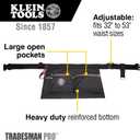 Klein Tools 5244 Tool Apron, Tape Thong and Four Reinforced Pockets for Hand Tools, Waist Size 32 to 53-Inch