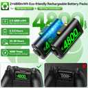 Controller Charger Station with 2x4800mWh Rechargeable Battery Packs Compatible with Xbox One/Elite/Series X|S, Controller Charging Dock, XB Gaming Accessories with 9 RGB Modes and 4 Battery Covers