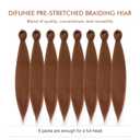 Pre-stretched Braiding Hair - 24 Inch 8 Packs Brown Braiding Hair For Twist or Box Braids, Long Yaki Texture Hot Water Setting Synthetic Braiding Hair Extensions (24 Inch, #30-8P)