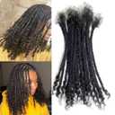 Loc Extension Human Hair 0.4cm Width 12inch 30 Strands 100% FUll Handmade Permanent Dreadlock Extension Human Hair for Women/Men/Kids Can Be Dyed Bleached Curled