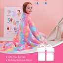 QSTEHEML Glow in The Dark Unicorn Blanket,Birthday Gift for Girls Age 3-12 Years Old,Unicorn Toys Gifts Sherpa Fleece Throw Blanket for Kids 50"60"