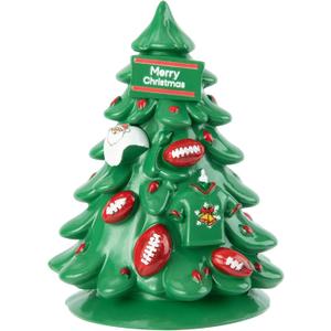 2 x Football Christmas Tree Ornament, Decorative Resin Tree with Merry Christmas Sign, 4.3 x 2.7 inches