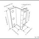 QCAA Three Fold Shutter Hinge, Half Surface for Shutter, Cabinet, Furniture, 2-1/2" x 1.2mm, Brass Plated, Made in Taiwan, 4 Pack