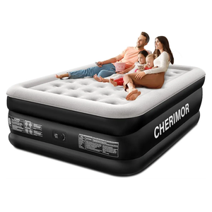 Queen Air Mattress with Built-in Pump, 18" Raised Comfort, 48Hr Leak-Proof Test, Upgraded Honeycomb Pillar Design, Supports 800 lbs, 3-Min Inflation-Inflatable Bed for Home Guests & Camping