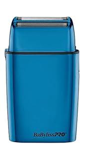 BaBylissPRO METALFX Double Foil Shaver, Handheld Electric Razor for Travel, Portable Cordless Close Face Shaver for Head, Beard, & Neck (Blue)