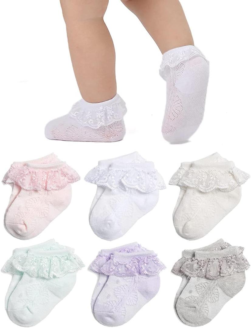 Marchare Baby Lace Socks 3 Pack, 6-12M