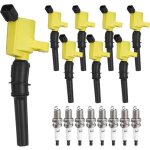 Ignition Coil Pack Spark Plugs Compatible with Ford 4.6L 5.4L V8 F-150 F-250 Expedition Crown Victoria Mustang Lincoln Town Car Mercury Explorer E-150 E-250 1997 1998 1999 2000 2001 2002 2003, DG508