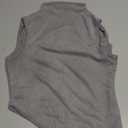 Women's Sheer Mesh Mock Neck Tank Tops Sleeveless Asymmetrical Hem Crop Tops Clubwear, Size X-Small (Grey)