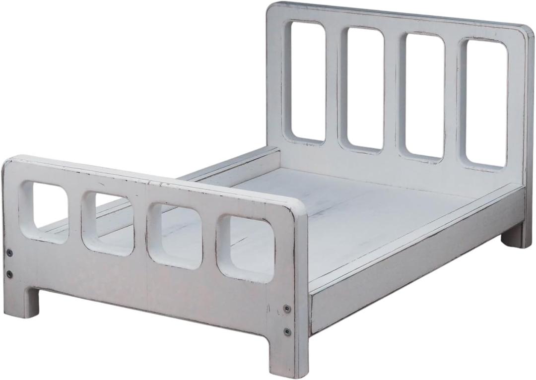 Newborn Photography Props Newborn Bed Prop White  Mini Wooden Baby Photography Bed for Newborn Photoshoots, Clean Classic Posing Prop for Studio or Home Sessions