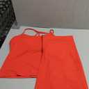 OMKAGI 2 Piece Workout Sets for Women Padded Tank Tops Flare Leggings Pilates Outfits (Large, Red)