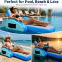300LBS Inflatable Pool Float Chairs for Adults, Heavy Duty Drop-Stitch Water Lounge Chair with Backrest, Cup Holder & Armrests, 300LBS Pool Floats for Lake, Beach, River, Summer Party