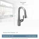 Moen 5995BL Arbor One Handle High Arc Pulldown Bar Faucet with Reflex, Matte Black
