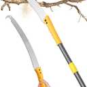 14FT Pole Saws for Tree Trimming: 2-in-1 Pole Saw With with Adjustable Length & Steel Blade Lightweight Manual Pruning Tool for Forestry Yard Garden Patio