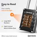 2.76 in Long Shackle Combination Lock | 4-Digit Padlock for Gym Locker, Cabinets, Toolboxes, Gates, Fences, Sheds | 1-Pack, Black/Silver