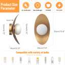 Mid Century Wall Lighting, White Glass Globe Wall Sconce Lighting, Classic Crescent Shape, Gold Finished, Bathroom Vanity Lights for Living Room Bedroom, Set of 2