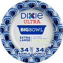 Dixie Ultra Extra Large Paper Bowls, 34 oz, 34 Count, Compostable, Microwave Safe, Disposable Bowls for Heavy Meals, Soups, Stews, and Everyday Use