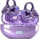 Pearl Clip Ear Open Earbuds, Bluetooth 5.4 Headphones, IPX7 Waterproof Headsets, Clip on Earphones with Microphone, Suitable for Small Ears, Sports and Running, Exercise(Purple) 3