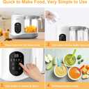 BEAR 2024 Baby Food Maker | One Step Baby Food Processor Steamer Puree Blender | Auto Cooking & Grinding | Baby Food Puree Maker with Self Cleans | Touch Screen Control, White