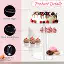 4 Tier Acrylic Cake Stand, Large Cupcake Stand with Led String Lights, Cake Display Stands Round Dessert Tree Tower, Transparent Pastry Tray Holder for Wedding Birthday Tea Graduation Party