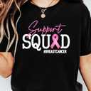 in October We Wear Pink Shirt Breast Cancer Shirts Cancer Support Squad Short Sleeve Pink Ribbon Tee Tops (XX-Large, Black)