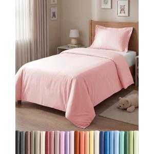 Duvet Cover Twin/Twin XL Size Set - Extra Soft Twin/Twin XL Duvet Cover 68" x 90" with 1 Pillow Sham - Hotel Luxury, Easy Care, Fade Free with Zipper Closures & Ties - Comfy & Breathable (Baby Pink)