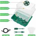 5pcs 60 Cells Seed Starter Tray with Grow Light Indoor Seeds Starter Kit with Lid Plastic Planting Trays Mini Greenhouse Garden