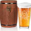 LIGHTEN LIFE 70th Birthday Gifts for Men 16oz,1955 Beer Glass in Barrel Box,70th Birthday Beer Glass,70th Birthday Gift Ideas,1955 Pint Glass for 70 Years Old Dad,Husband,70th Beer Glass