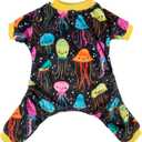 CuteBone Soft & Stretchy Dog Pajamas - Cozy Pet Jammies Breathable Jumpsuit for Small Dogs - All-Season Comfy Outfit Easy-On Pullover Design - Keeps Pets Warm & Comfortable P80M (Medium, A04-Jellyfish)