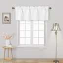 DWCN Valance for Kitchen Solid Rod Pocket Window Treatments Curtain Valances for Kitchen Bathroom Windows 52x18 inch Long, 1 Panel White