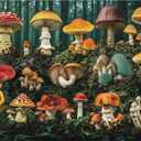 300 Pieces Mushroom Forest Jigsaw Puzzle for Adults,Colorful Botanical Plants,Large Piece Puzzle for Kids Teens Adults,Glossy Finish,Recycled Paper,Dust-free,Challenging&Fun Family Game (20.5 x 15 in)