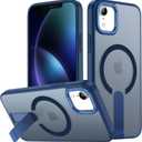 for iPhone XR Case Compatible with Magsafe, Built-in Invisible Stand [Military Drop Protection] Strong Magnetic Shockproof Slim Protective Phone Case Cover for iPhone XR 6.1 (Blue)