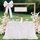 SoarDream White Table Cloth Rectangle Table Cover DIY Satin Tablecloth 90x90inch for Wedding Birthday Party Banquet Decoration