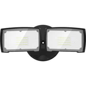 LEPOWER 3000LM Flood Light Outdoor, Switch Controlled LED Security Light, 28W Exterior Lights with 2 Adjustable Heads, IP65 Waterproof, 5500K Wall Mount Exterior LED Flood Light for Garage, Yard Black