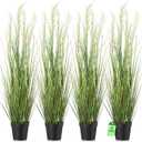 Jexine 4 Pcs 4 ft Tall Artificial Grass Plant Potted Artificial Greenery Floor Plants Faux Pampas Grass Tall in Pot for Housewarming Gift House Garden Bathroom Lobby Outdoor Decoration