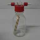 500mL Lab Gas Washing Bottle Glass, Lab Buffer Bottle, GL45 Red Screw Cap PTFE GL14 Hose Connection, Lab Glassware Kit, Borosilicate Glass (16.9 Ounces)